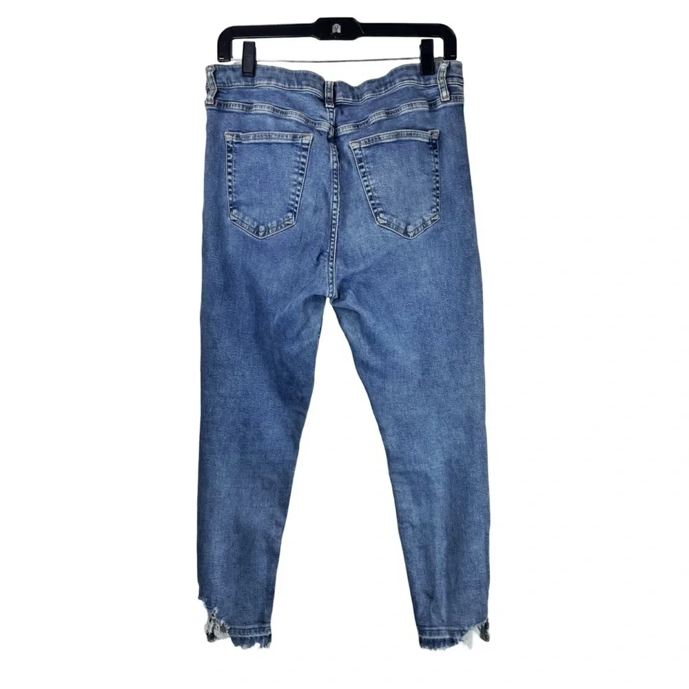 TOPSHOP Men's High Quality Blue Skinny Jeans with Chewed Up Ankles Petite 34W